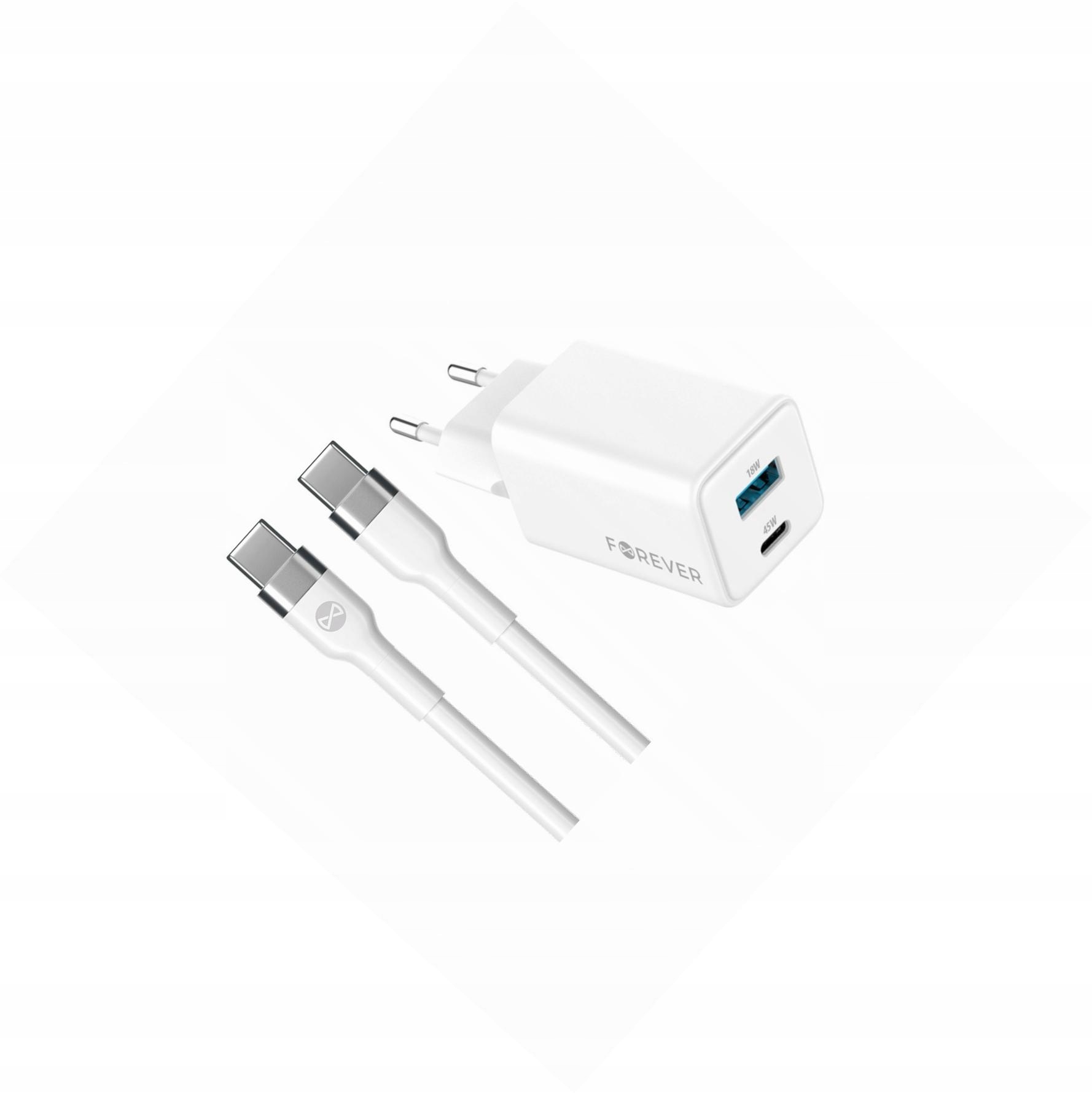 Szybka ładowarka GaN 45W 2 wejścia z długim kablem 2m do Oppo A96