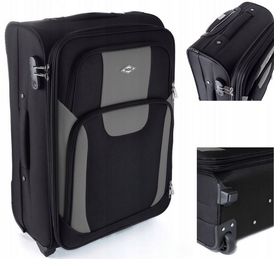 Walizka średnia codura na 2 kółkach bagaż rejestrowany czarno-szara