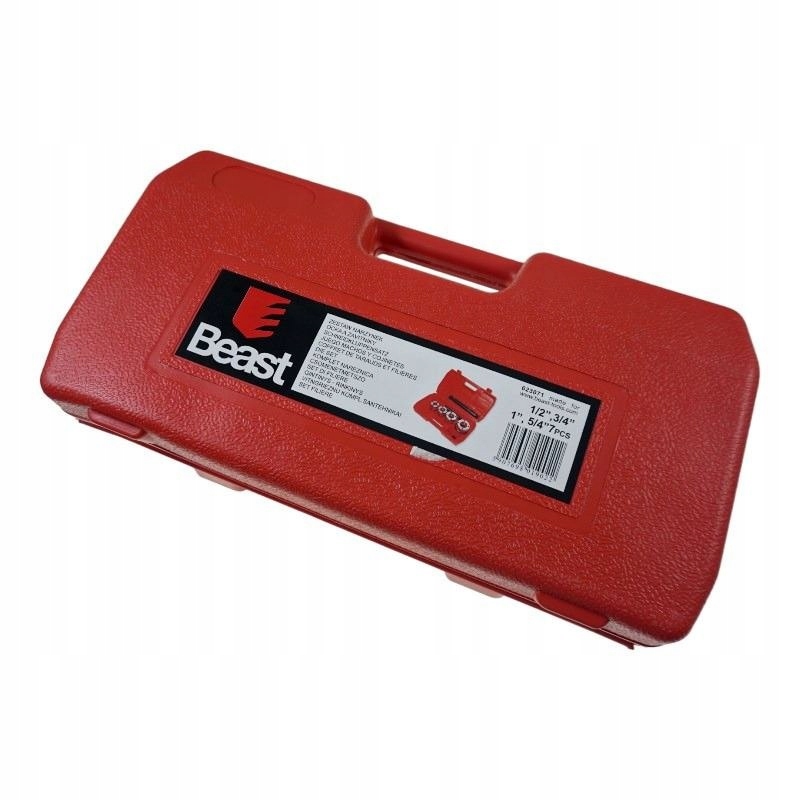 ZESTAW NARZYNEK W KASECIE 1/2''-3/4''-1''-5/4'' 7 EL Waga produktu z opakowaniem jednostkowym 4.95 kg