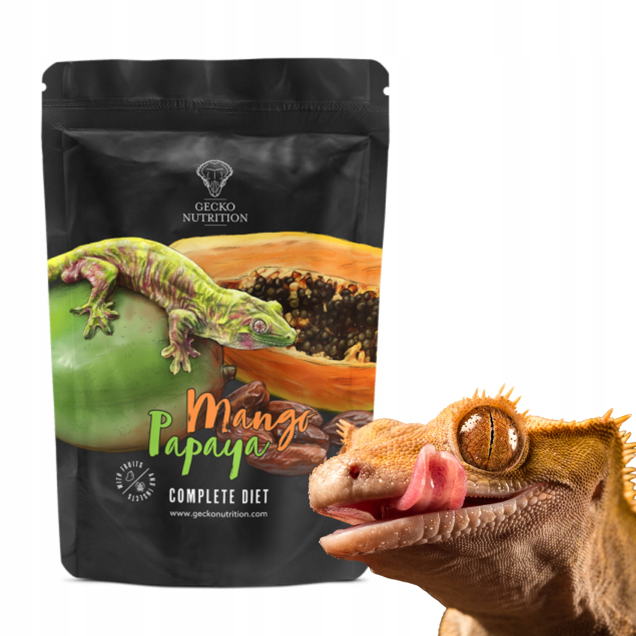 Levně Gecko Nutrition Mango Papaja krmivo: gekon otřesený, felsuma 500 g