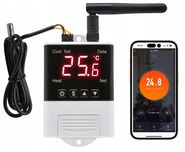 Termostat Regulator Pokojowy Sterownik Czujnik Temperatury WiFi Tuya Biały