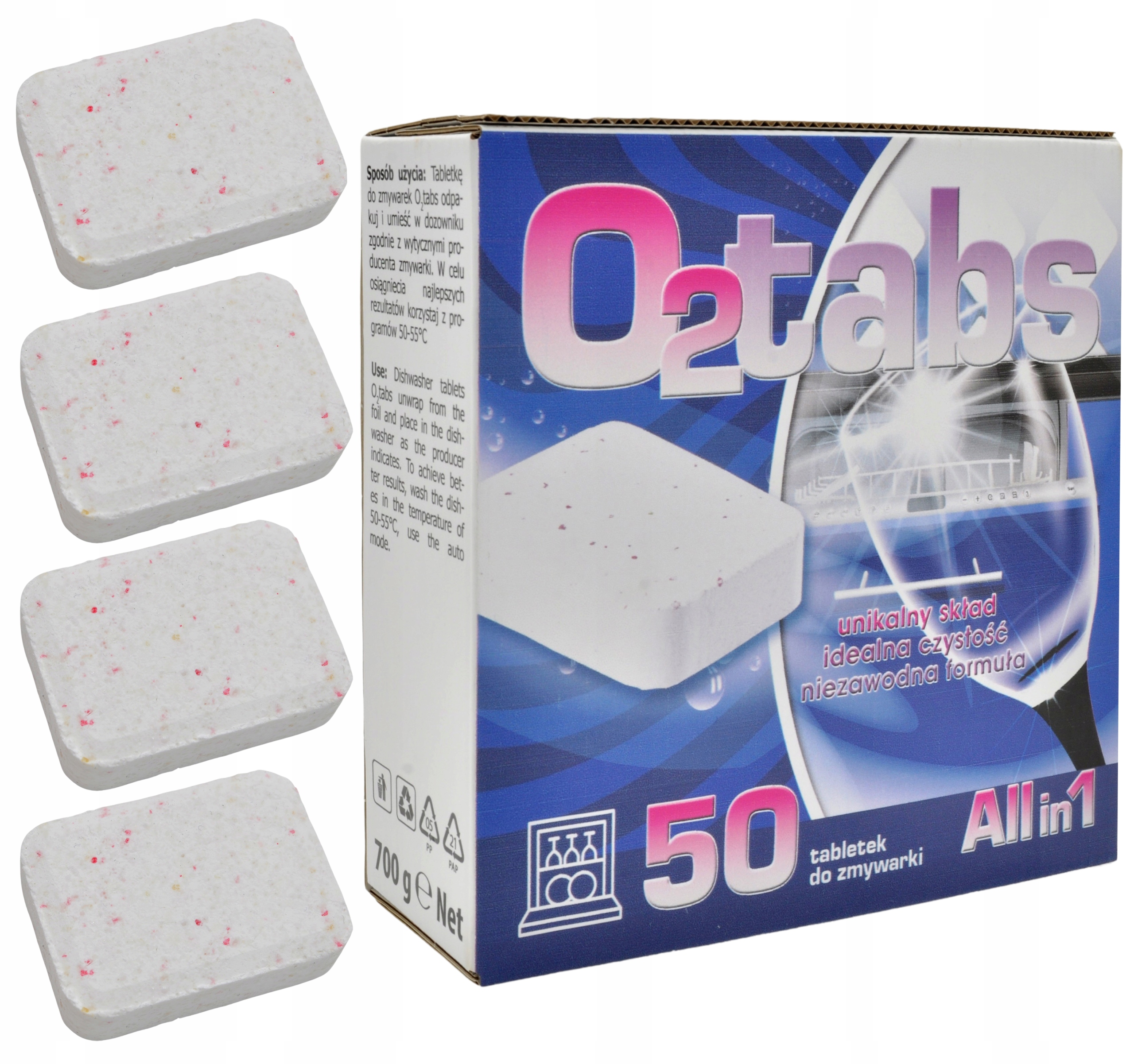 

Tabletki do zmywarki O2 tabs All in 1 _50szt.