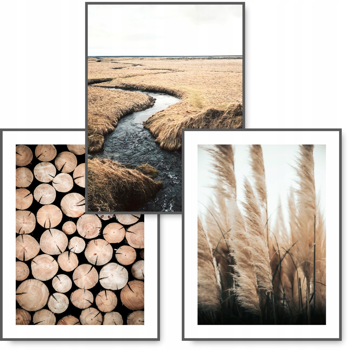 

Boho zestaw 3 obrazy 30x40 Natura Brąz plakat #17