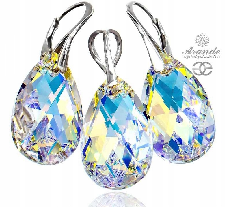 Křišťálová souprava Aurora Borealis Stříbro Arande