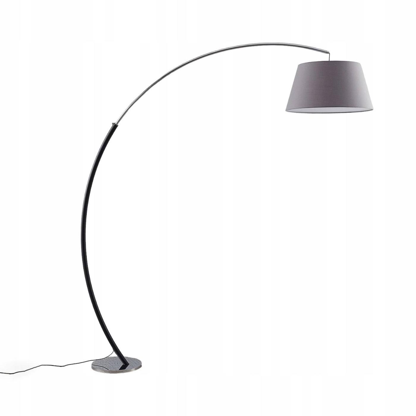 Lampa stojąca Lucande Evelyna, szary/czarny, metal, 192cm