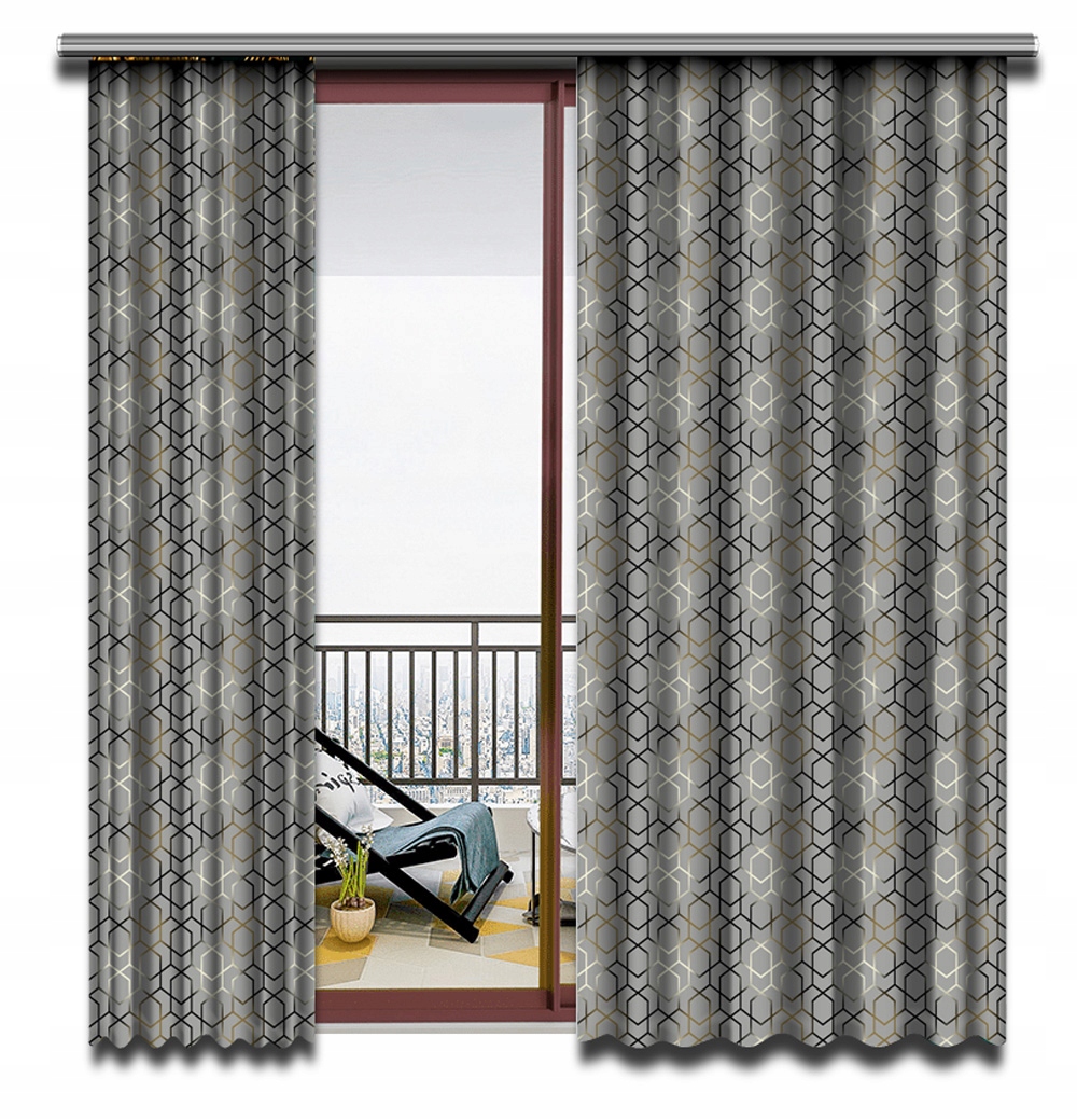 

Zasłony Na Żabki 140x250 Wzór 2 Szt Art Deco