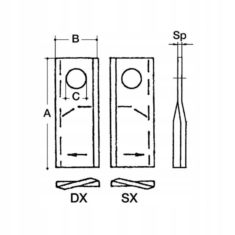 Nóż do kosiarki COMER, 04047015 05532