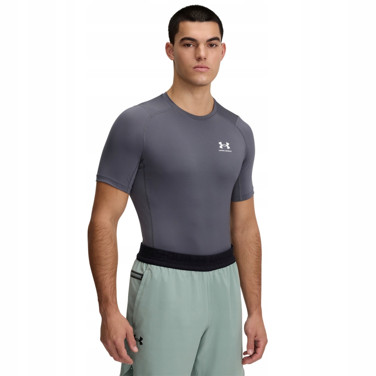 Męska koszulka treningowa Under Armour Ua Hg Armour Comp Ss Szary 3XL