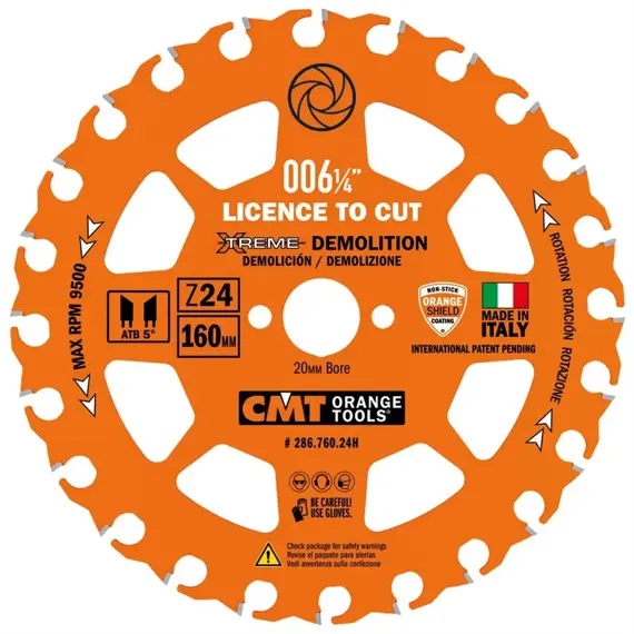 Cmt pilový kotouč XTreme na demoliční práce D160*20*2,3mm 24z Hw C28676024H