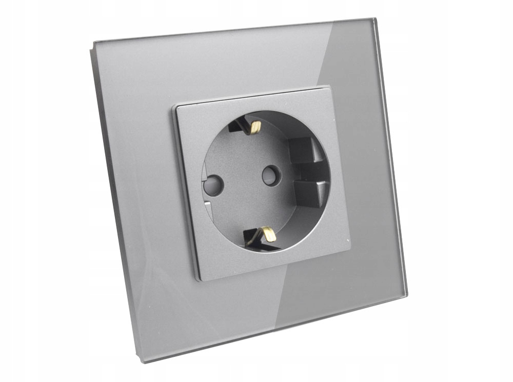 

Gniazdko Szklane Pojedyncze German Kontakt Szary