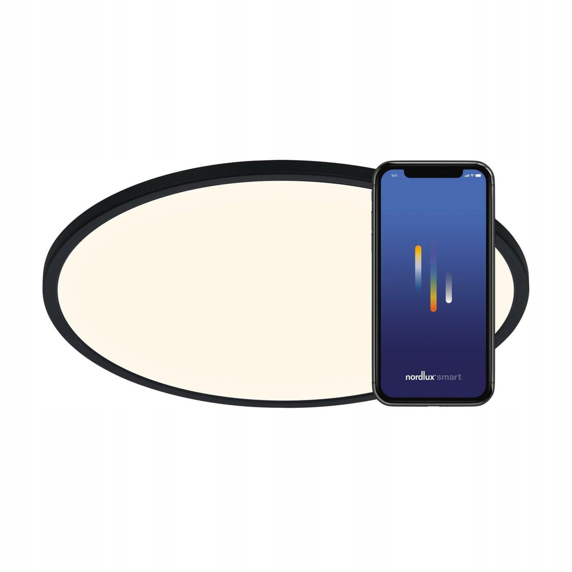 Nordlux Oja Smart 60 stropné Led svietidlo čierne, stmievateľné, 60 cm