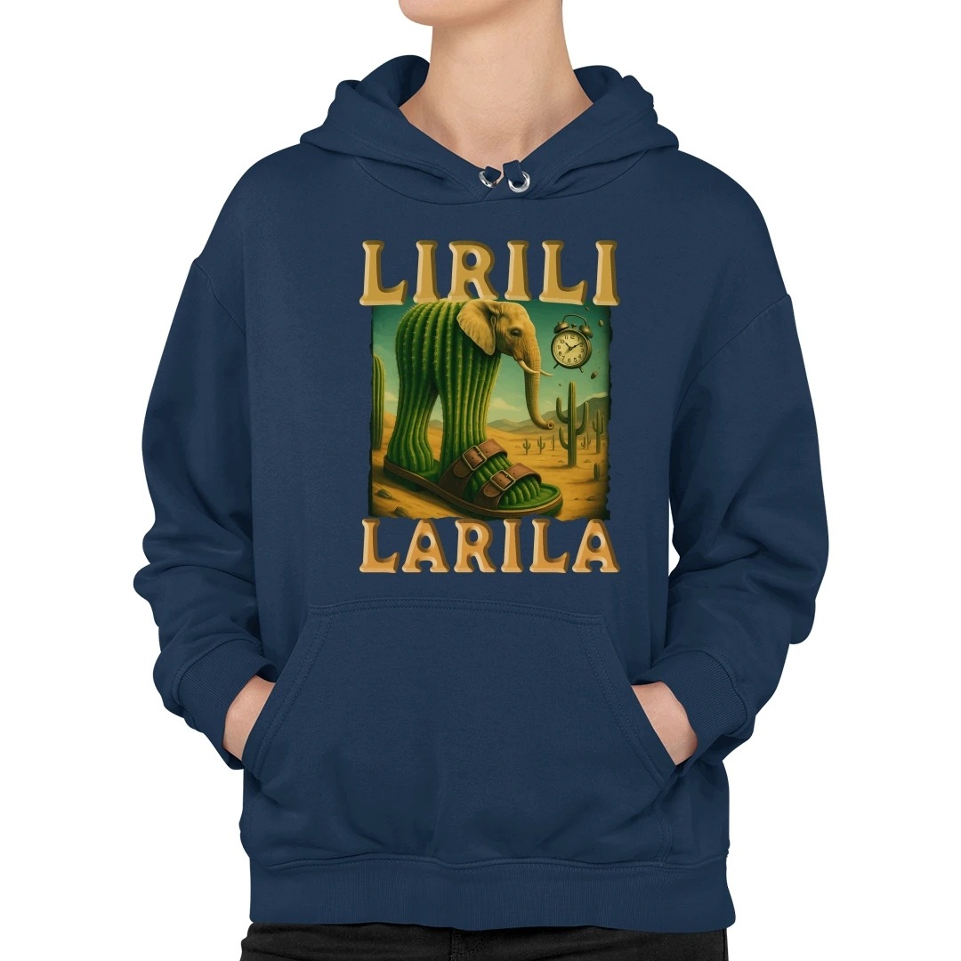 Lirili Larila Italian Brain Rot slon v kaktusu mikina pro dospívající dívku XXL
