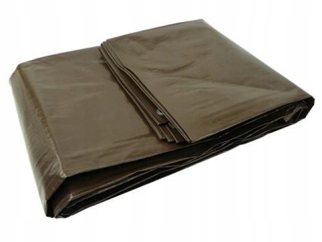 Plandeka 6x10m extra gruba brązowa 200G