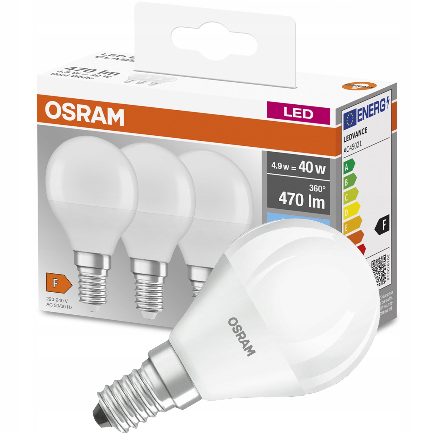 

Żarówka Led Kulka E14 5W 40W 4000K Osram 3-PAK