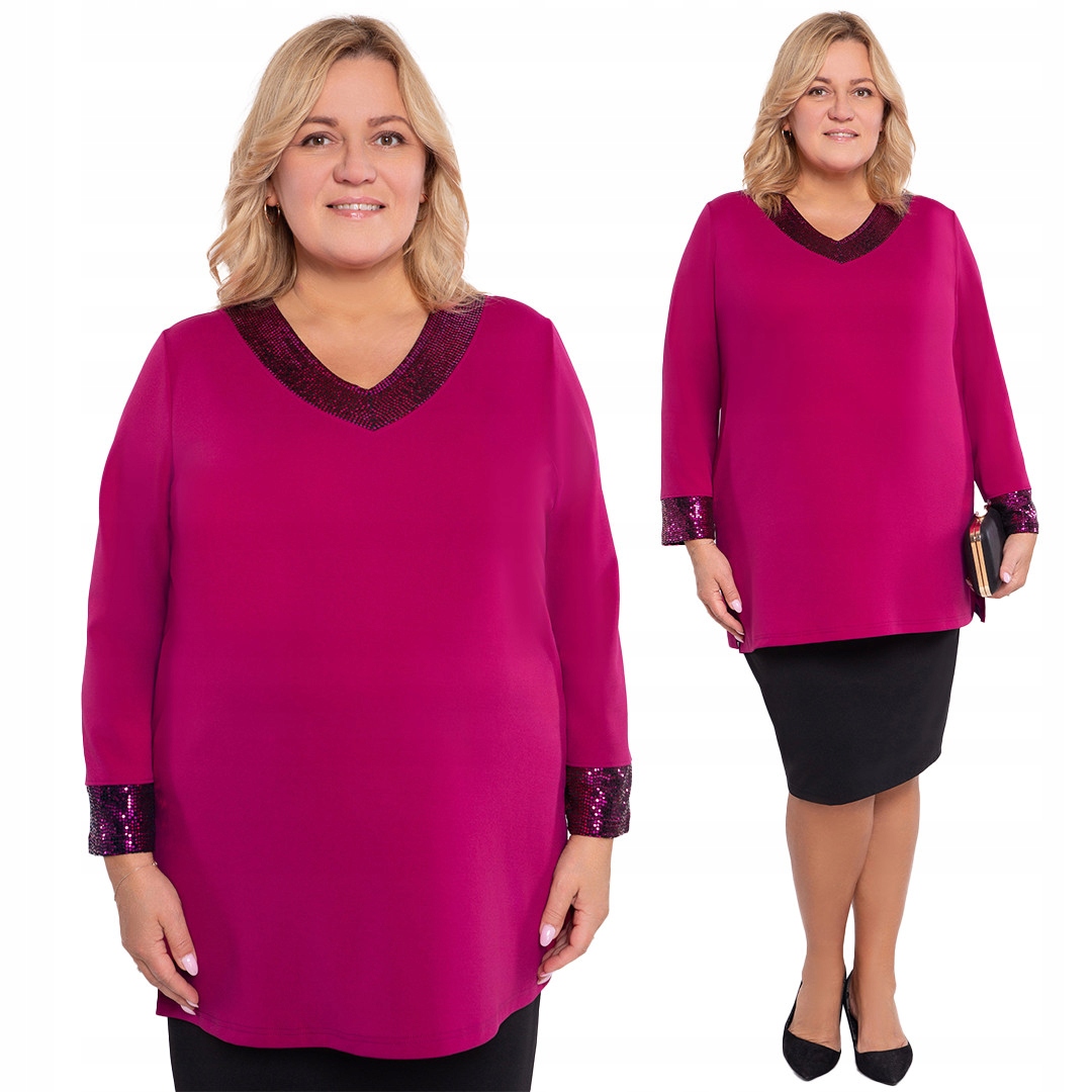 Tmavě růžová tunika s brokátovými vložkami 60