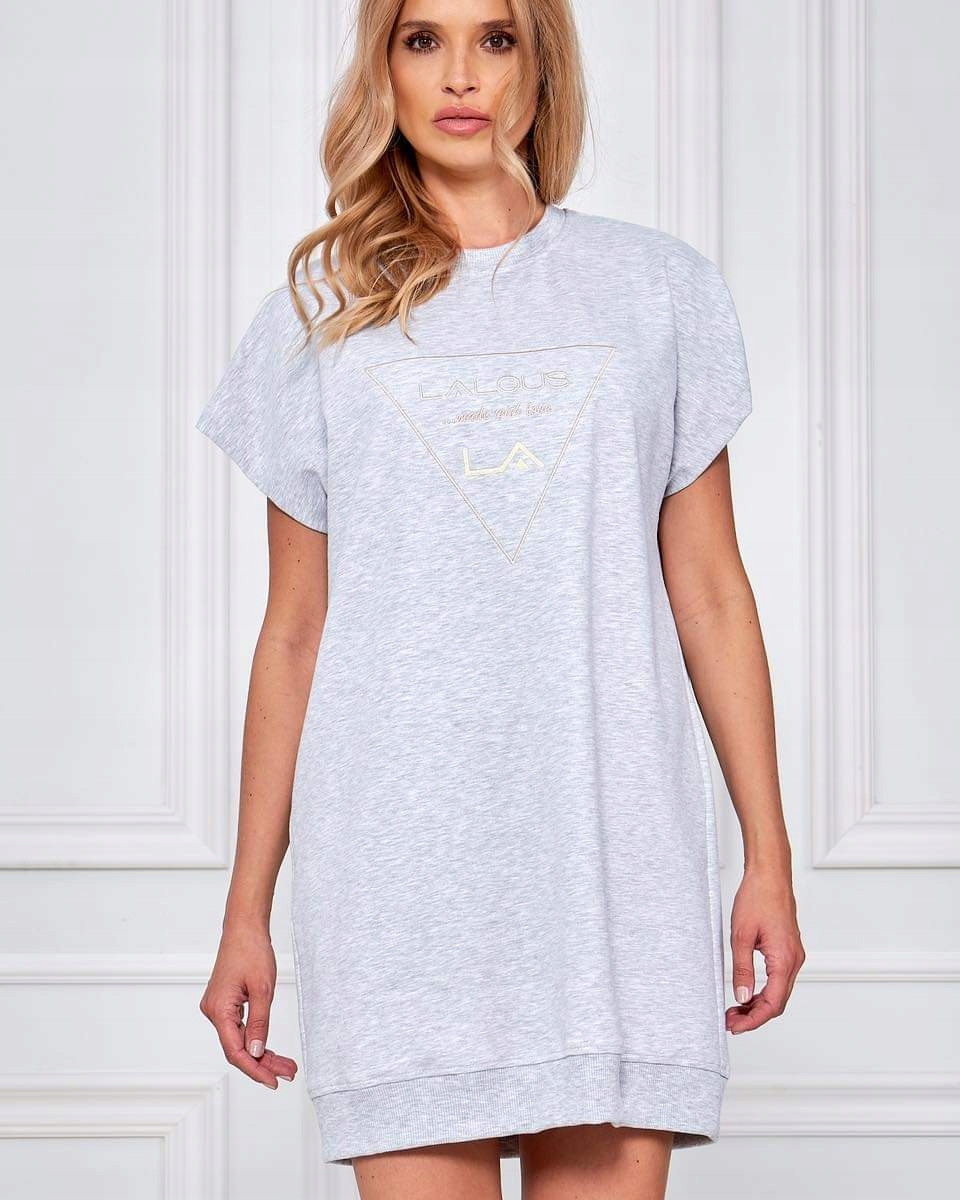 Šaty Šedá Pletenina 0478 Lalous vel M