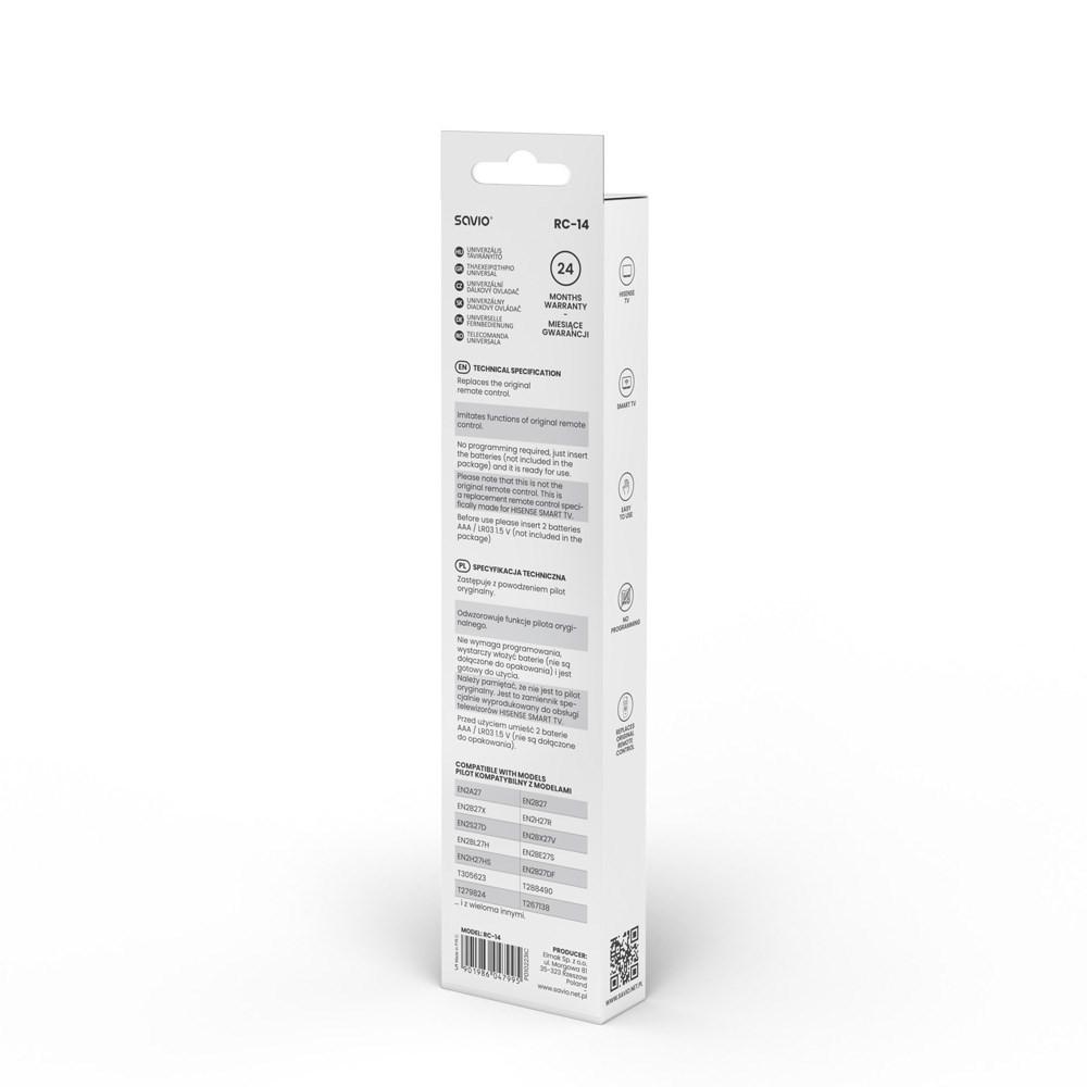 Savio Pilot Uniwersalny/zamiennik Do Tv Hisense Smart Tv RC-14