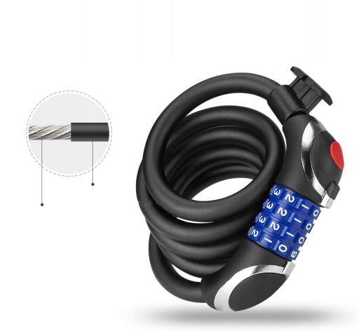 LED BLOKADA ROWERU SOLIDNE ZAPIĘCIE ROWER NA SZYFR Model TY562-1