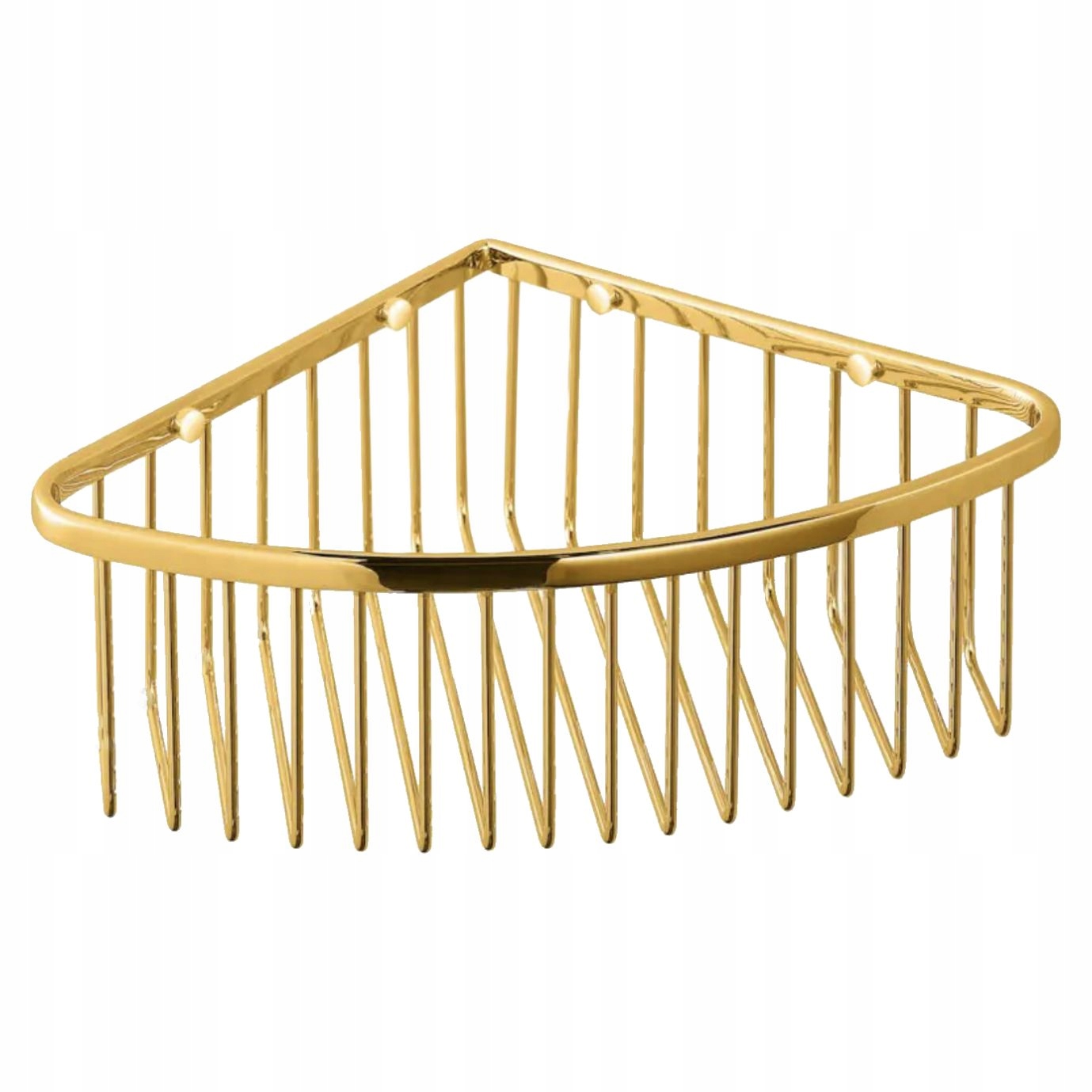 Kúpeľňová polica rohová s košíkom Stella Zlatá 16.022-G