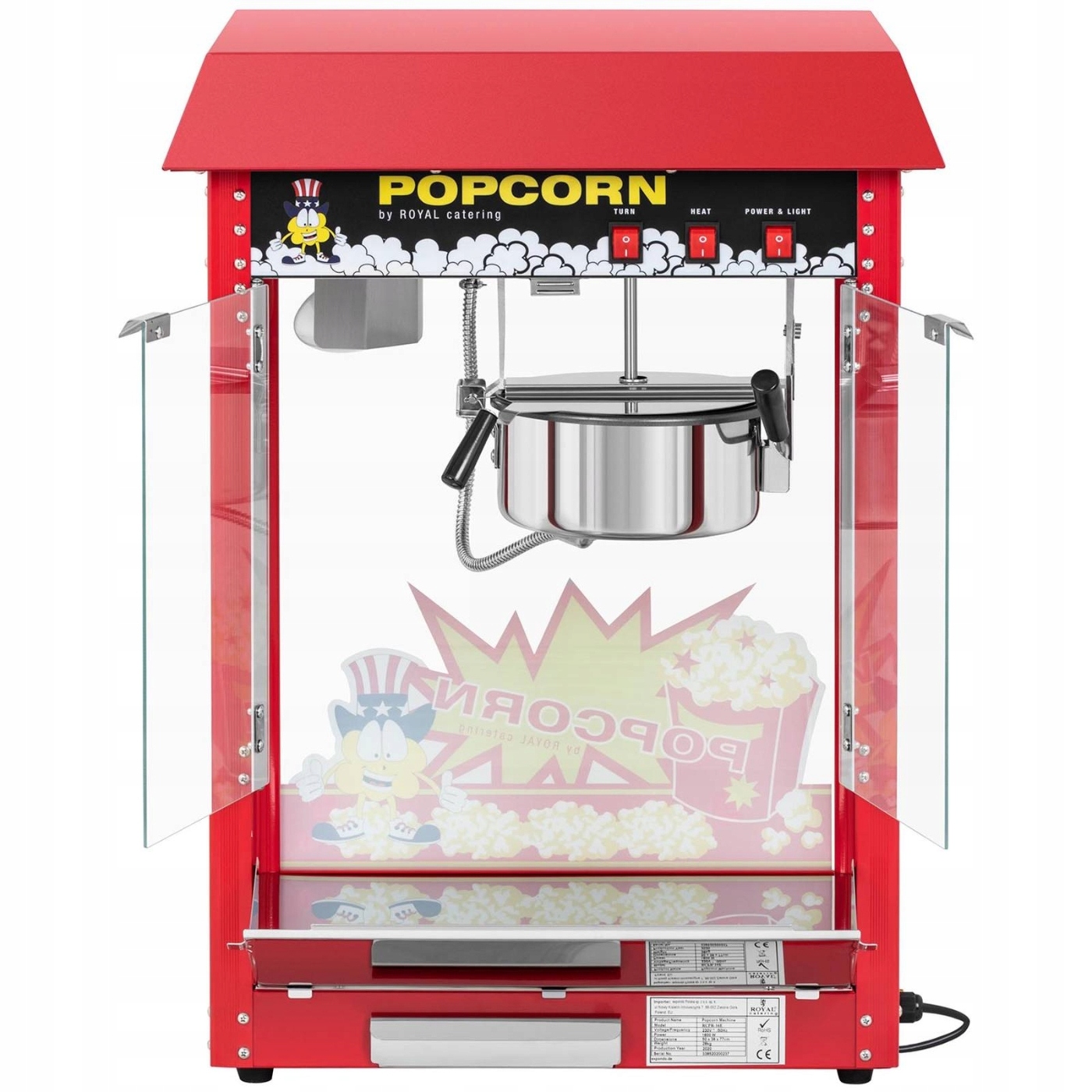 Maszyna do popcornu 1600 W ROYAL CATERING RCPR-16E Model RCPR-16E