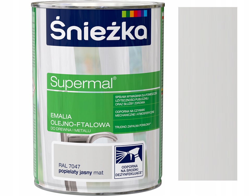 

Śnieżka Supermal Emalia Popielata J. Mat 7047 0.8L