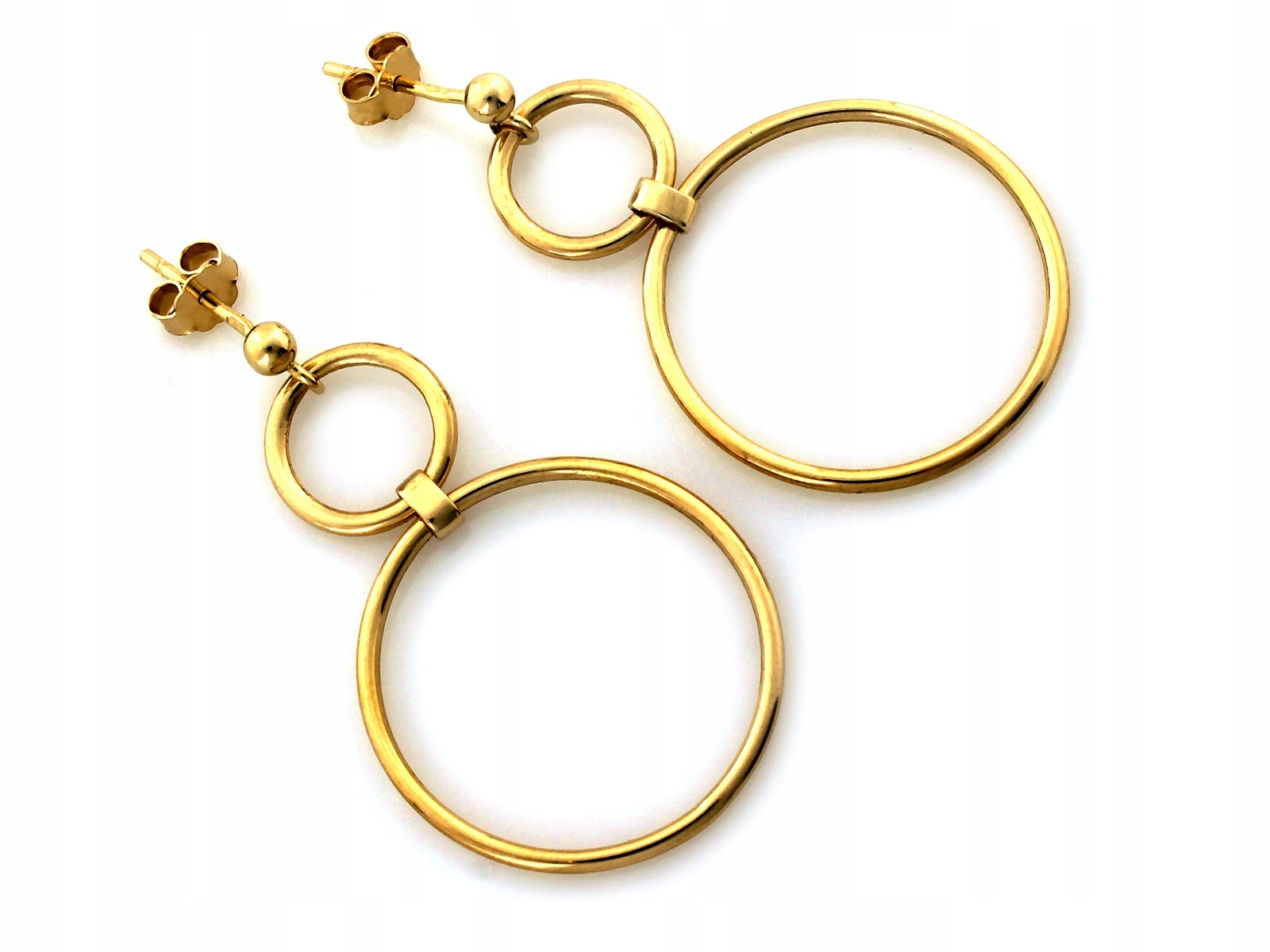 Náušnice zlaté ženské ryzost 585 visící z koleček jsou módní jako dárek