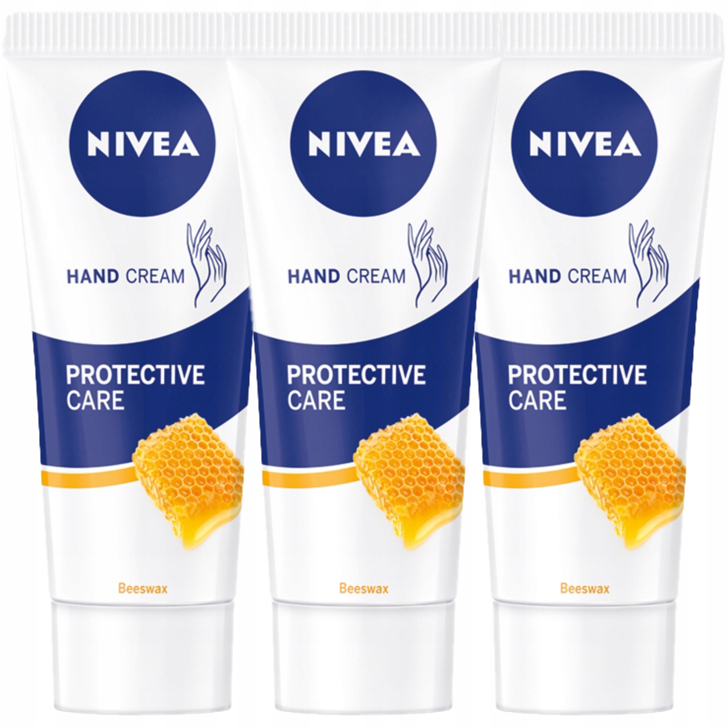 NIVEA Krem Do Rąk Protective 3*75ml WOSK PSZCZELI