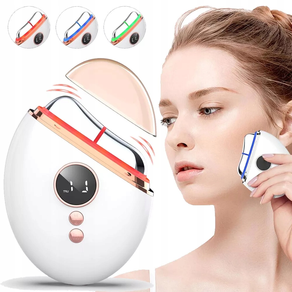 Přístroj Pro Masáž Obličeje Ems Gua Sha Led Světelná Terapie 3 Režimy
