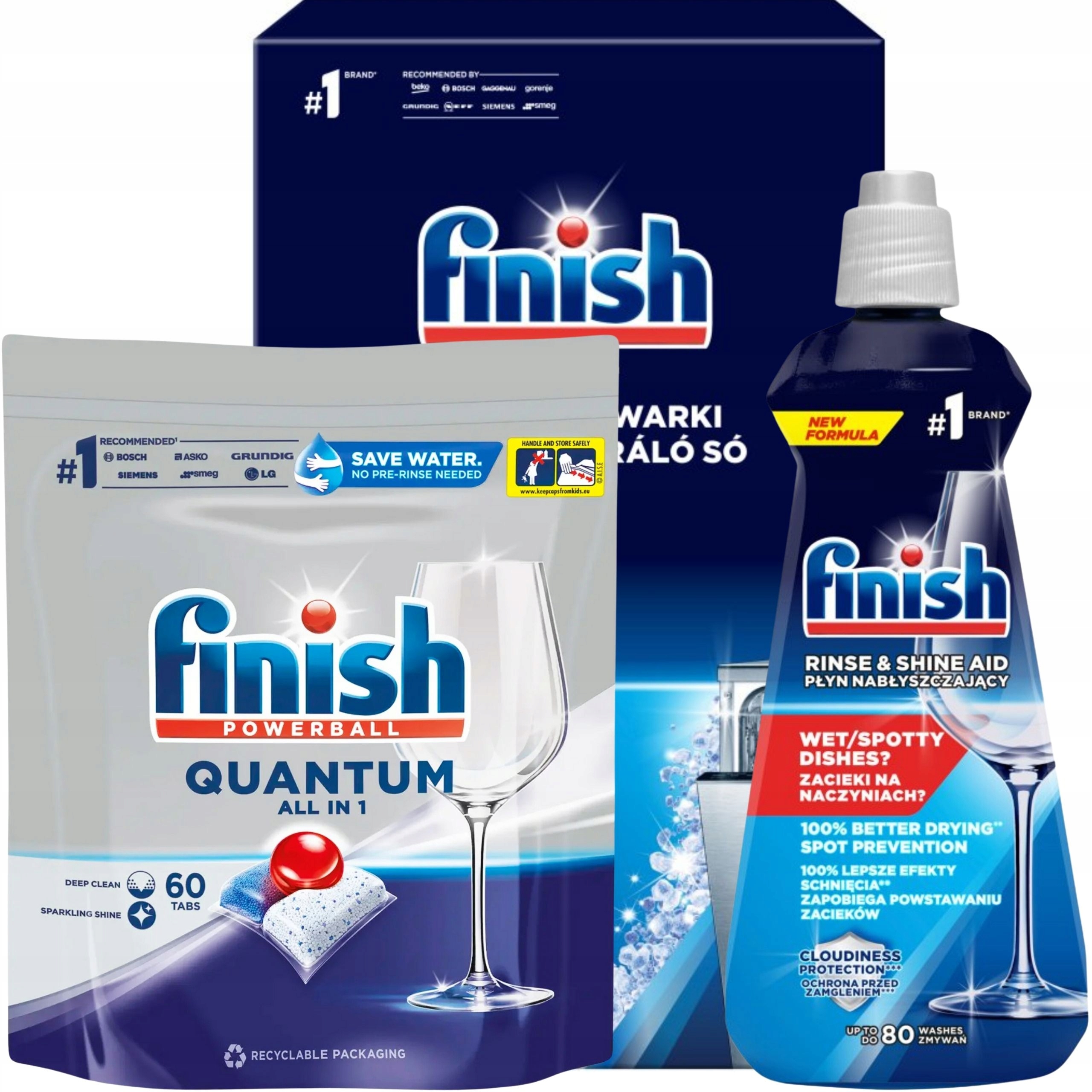 

Finish Zestaw do zmywarki Tabletki 60szt Płyn Sól