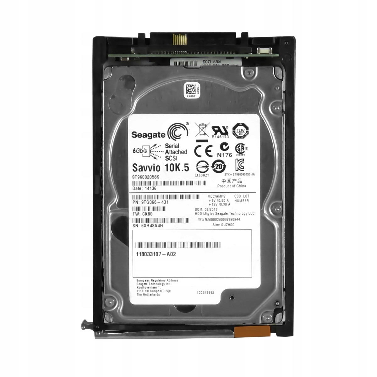 Emc 118033107-A02 600GB 10K 64MB SAS-2 2.5" ST9600205SS 600GB Sas 2.5" Hdd, 10 000 ot./min