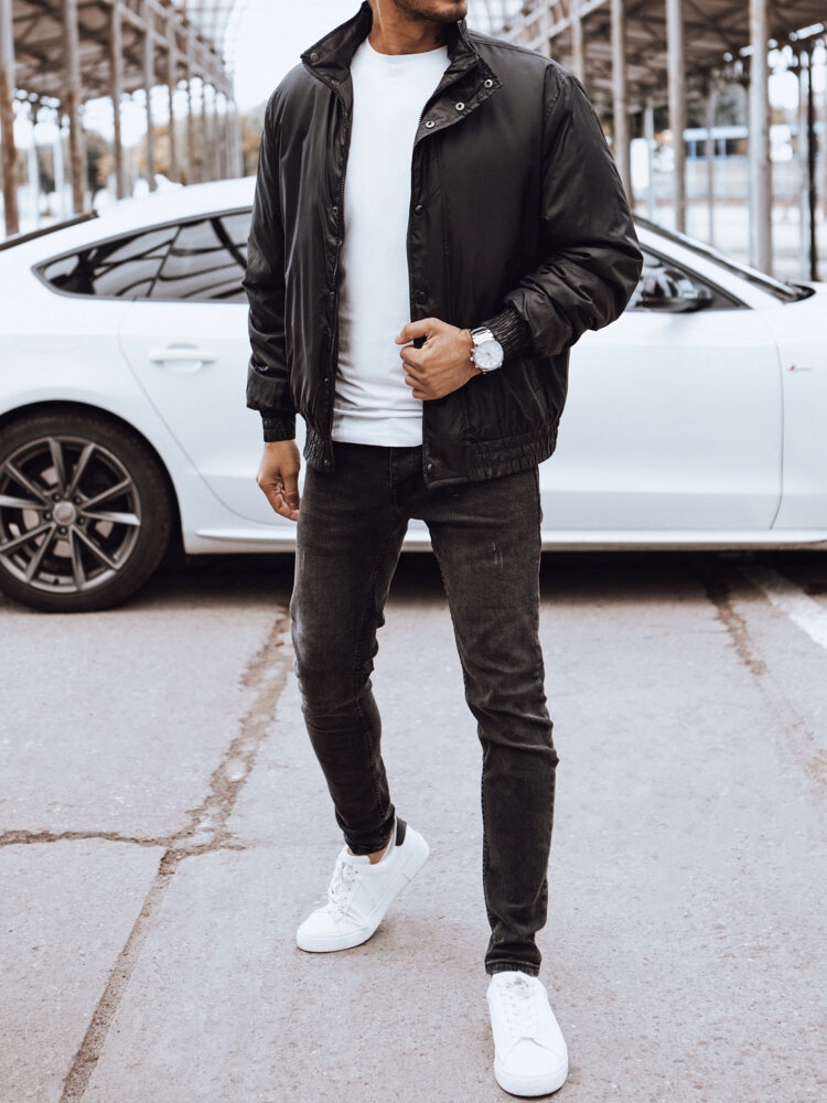 MĘSKA KURTKA PRZEJŚCIOWA Z KAPTUREM CZARNA tx4583 - XL Marka Dstreet