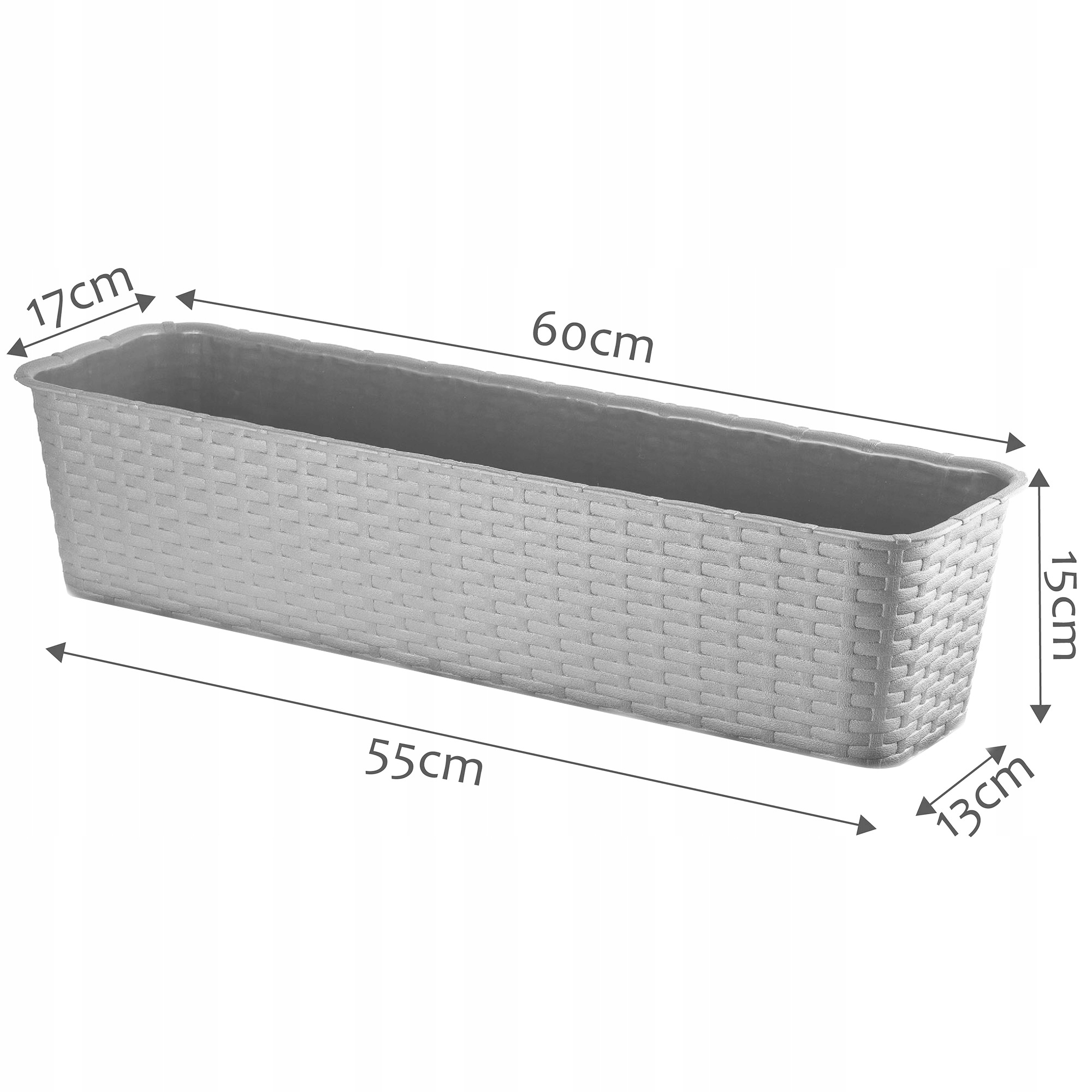 SKRZYNKA DONICZKA BALKONOWA 60cm RATTAN Kod producenta K8801