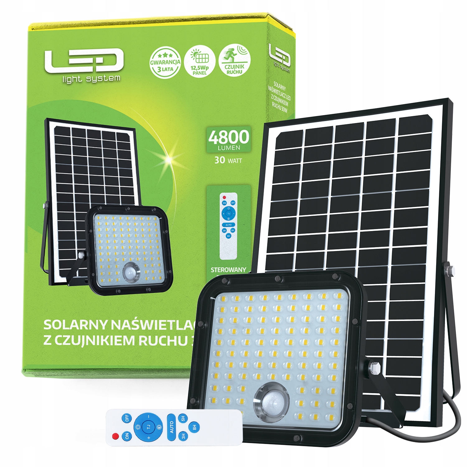 Solárny Led reflektor 30 W s Halogen snímačom pohybu na diaľkovom ovládači