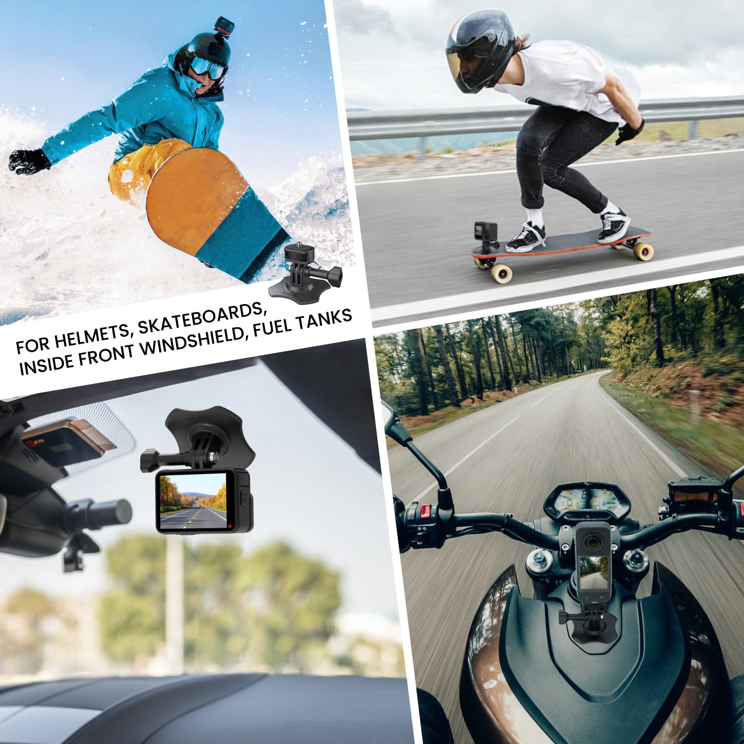 Uchwyt Samoprzylepny Na Kask Do Kamer Sportowych 3M GoPro 2 Szt SAMETOP — miniatura 7