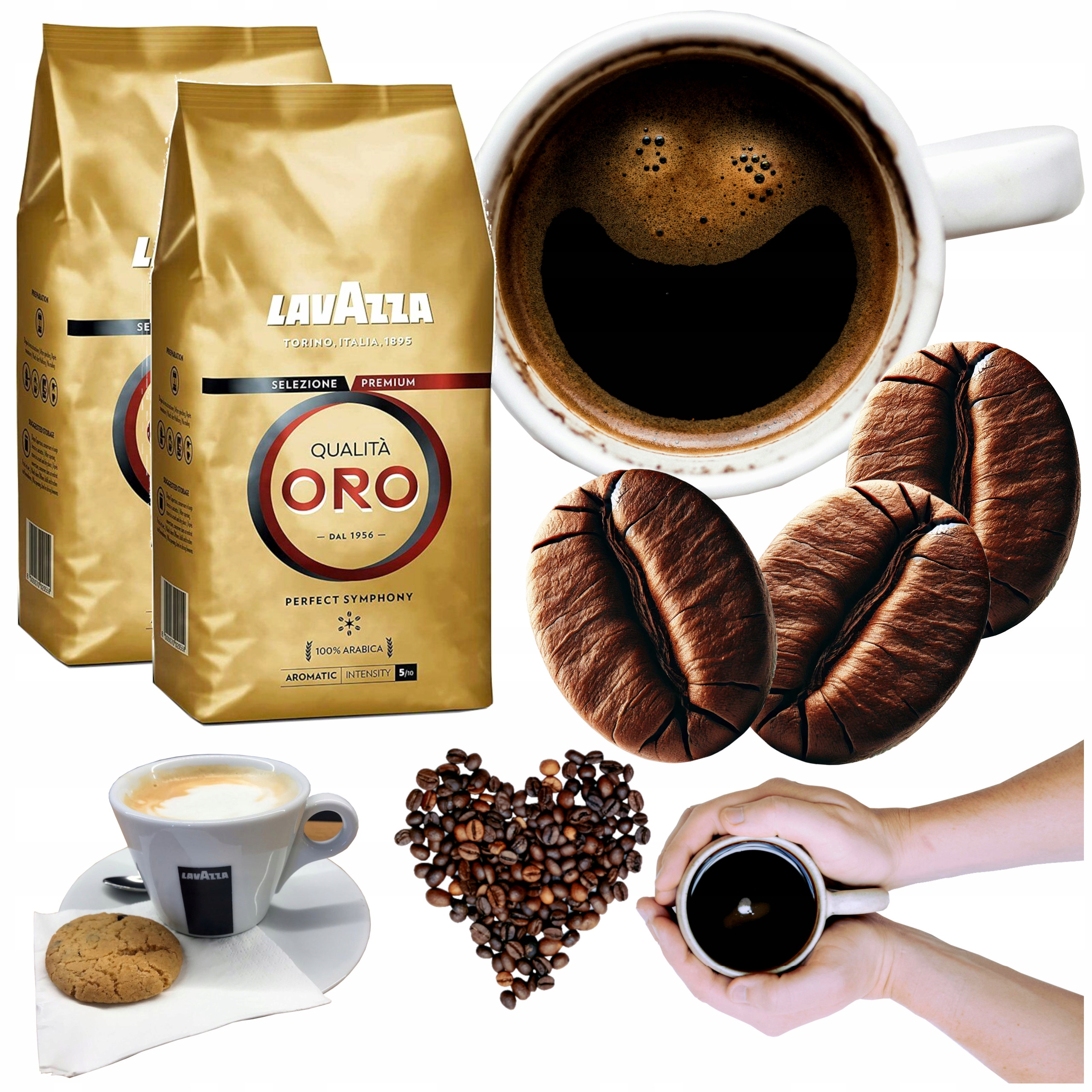 Kawa ziarnista Lavazza Qualita Oro 1kg x2 Arabica mieszana do ekspresu 2op