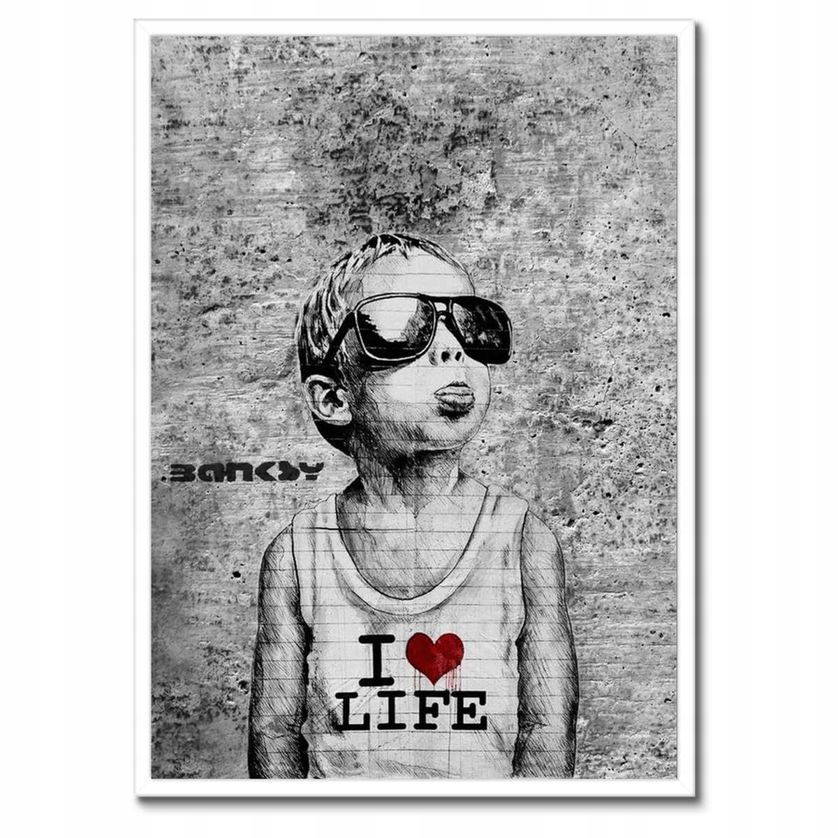 Plakáty v rámu 50x70 I love life Banksy Spray