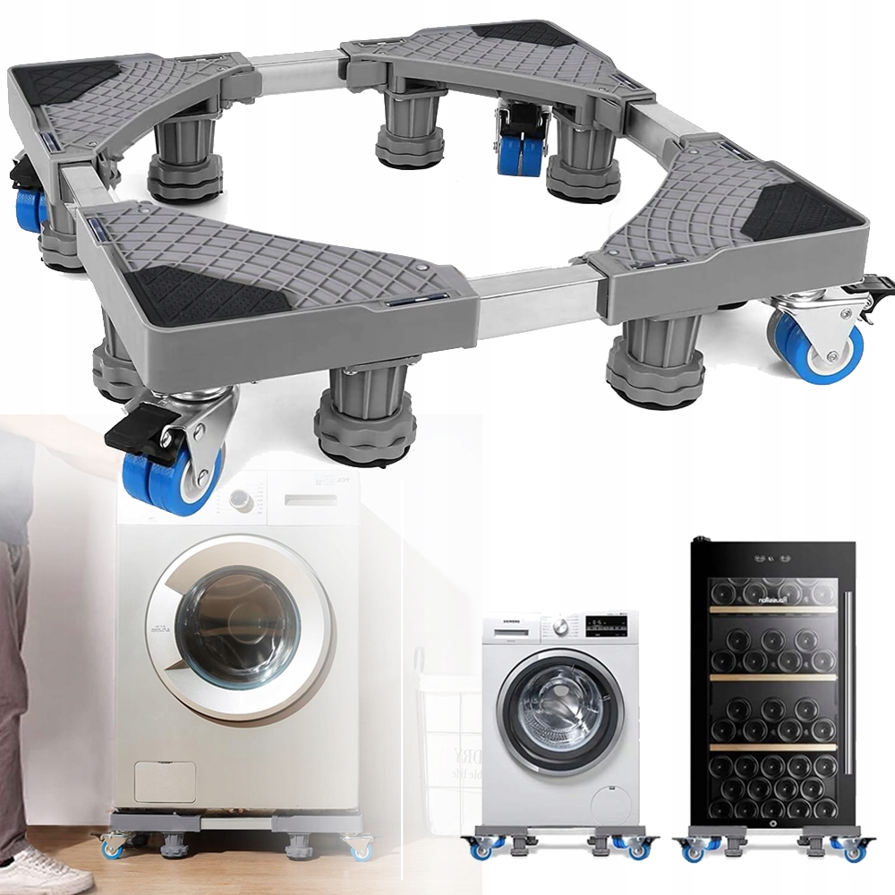 Stojak Na Cokół Pralki, Ruchoma Regulowana Podstawa Z 4 Obrotowymi Kółkami