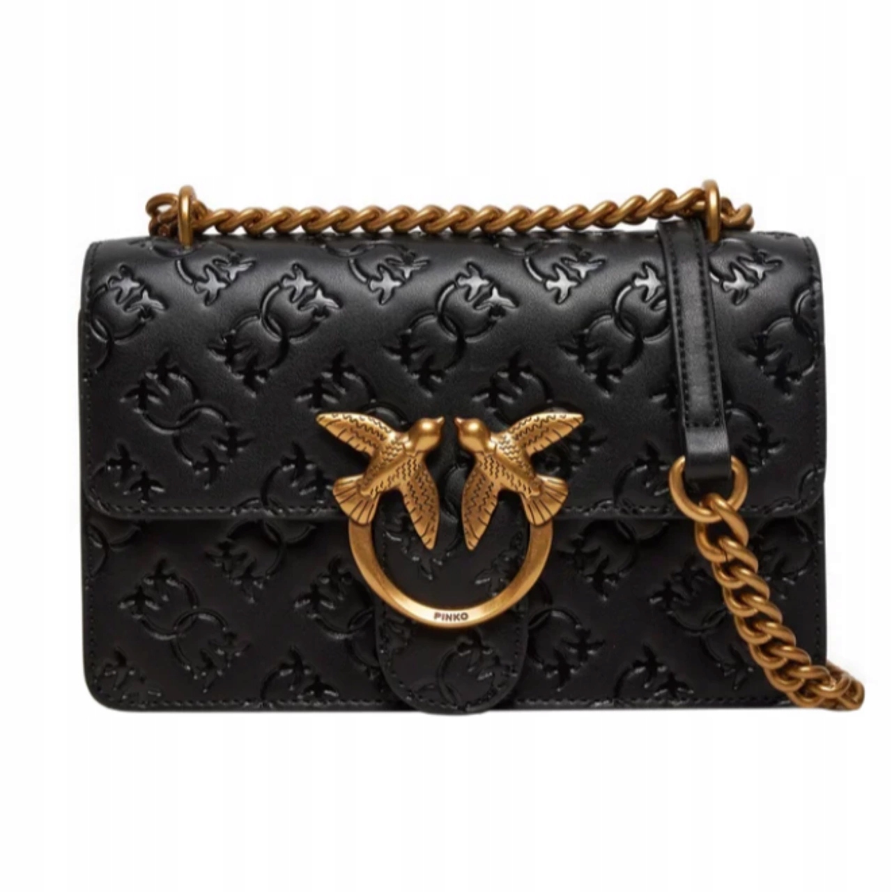 -23% Pinko Kožená Kabelka Love One Mini Černá