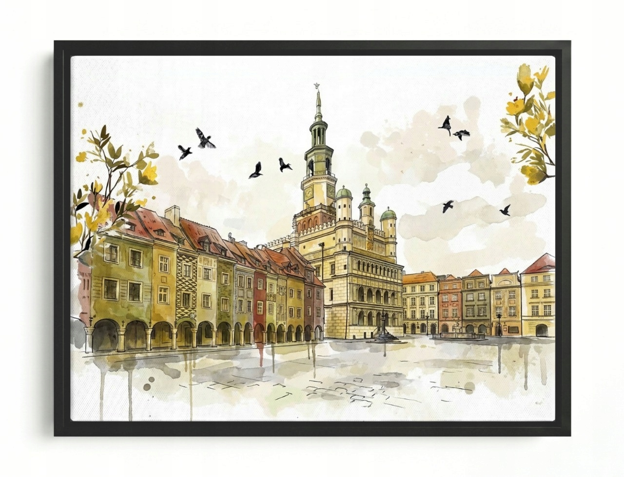 Obraz Rama American Box Poľsko Mesto Poznaň Trh Ratusz Kamienice 80x60