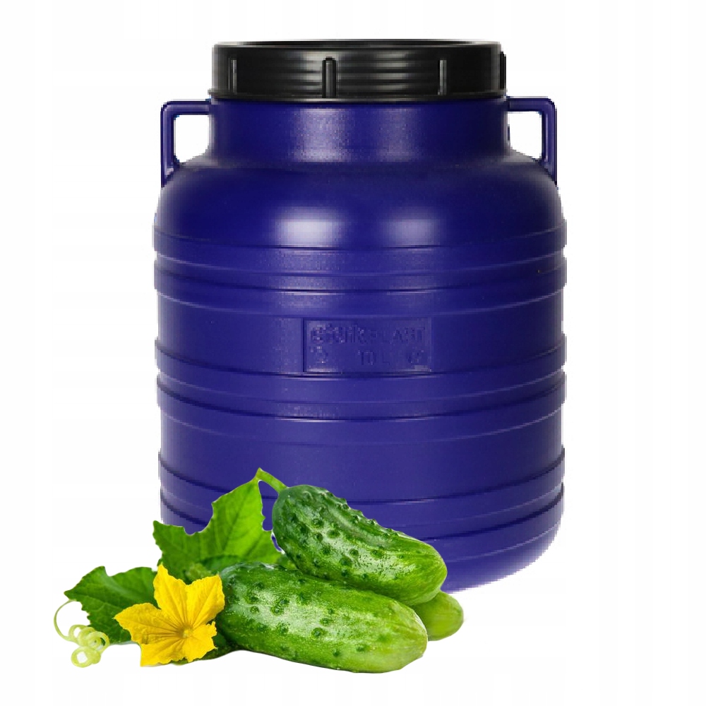 BECZKA 10L PLASTIKOWA Z UCHWYTAMI DO KAPUSTY OGÓRKÓW ZAKRĘCANA