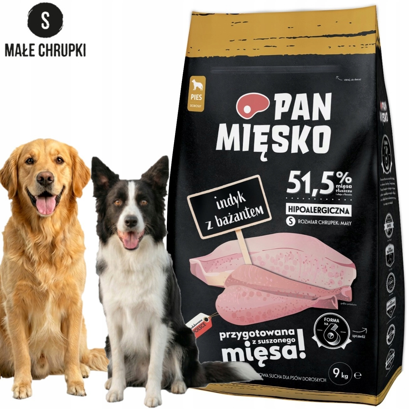 Pan Mięsko Karma Sucha dla Psów Dorosłych Indyk z Bażantem S 9kg