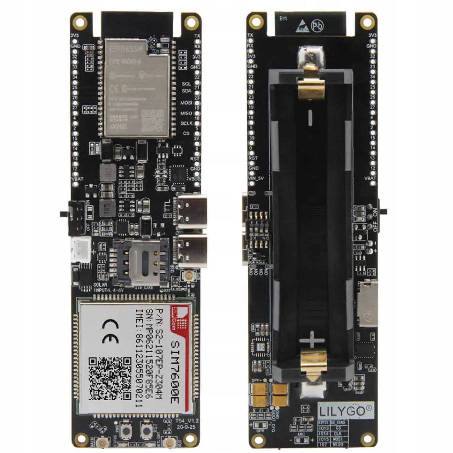 ESP32 LilyGo Ttgo TSIM7600E 4G Lte Gsm Gps Flash 4MB WiFi Bt 18650 Sd slot