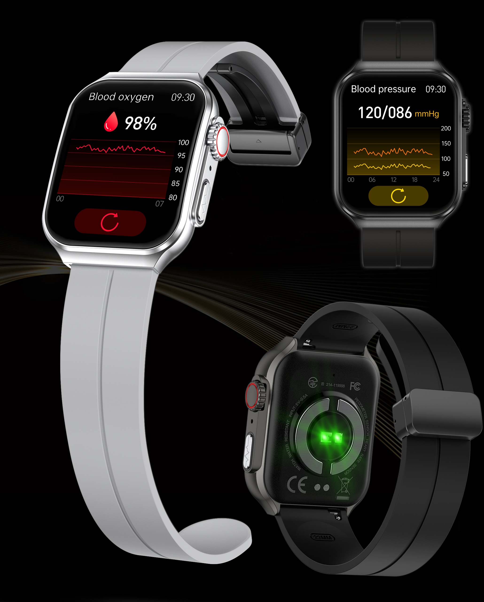 SMARTWATCH MĘSKI KARDIOWATCH EKG GLUKOZA CIŚNIENIE TEMPERATURA ROZMOWY PL Rodzaj cyfrowe