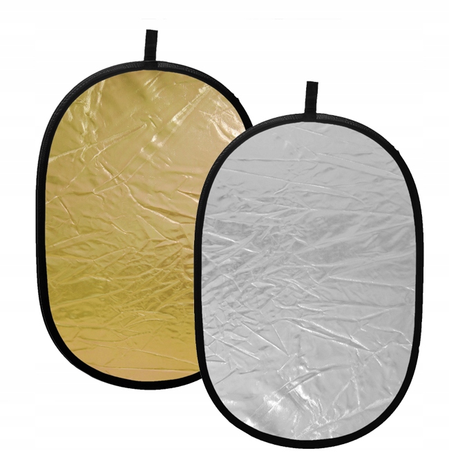 BLENDA OWALNA 2w1 90x120cm 90/120 - SREBRNO ZŁOTA ZŁOTO SREBRNA + POKROWIEC Kod producenta BLENDA-ZS-90X120