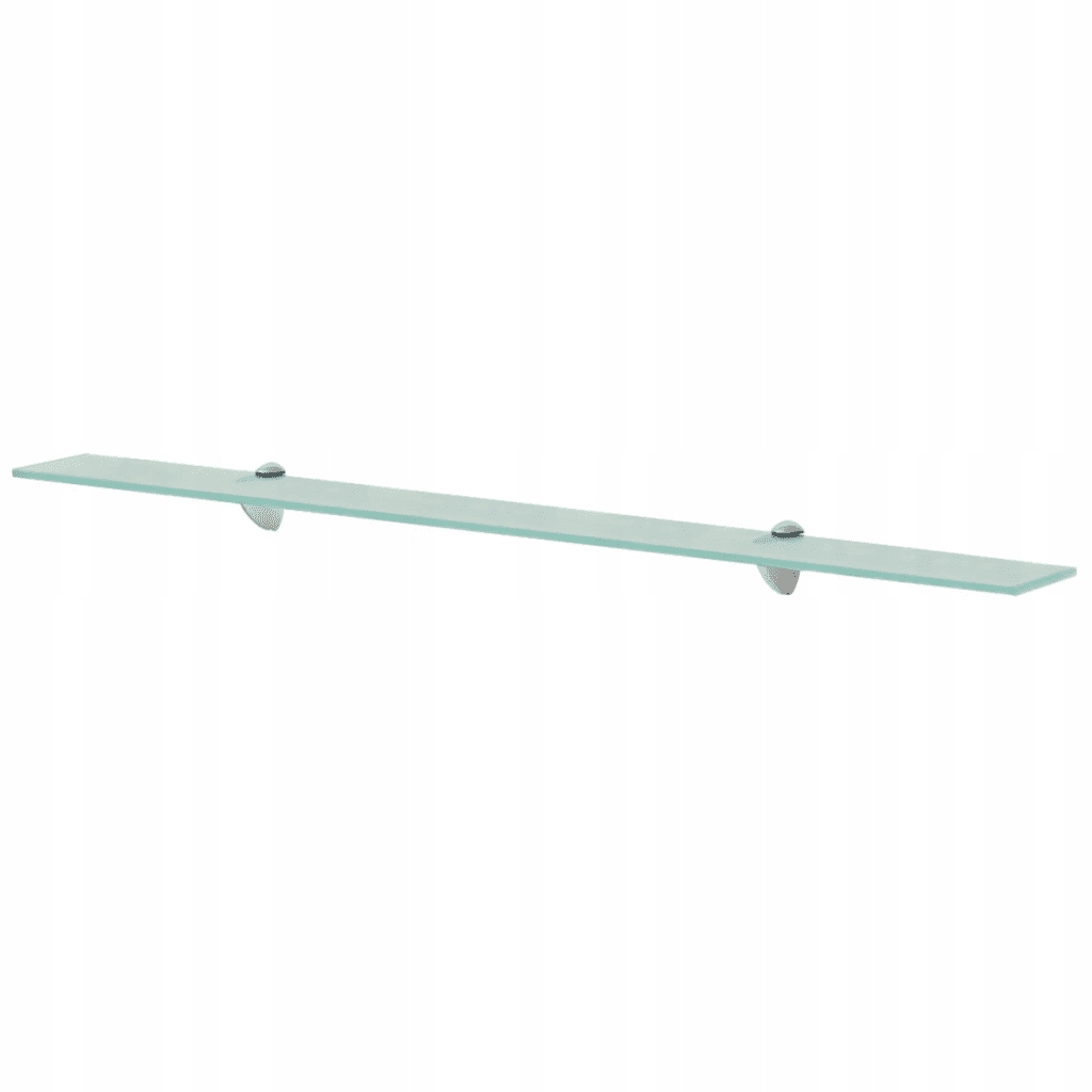 Závěsná skleněná police 100 x 10 cm, bezbarvá, tvrzené sklo 8 mm, 15 kg