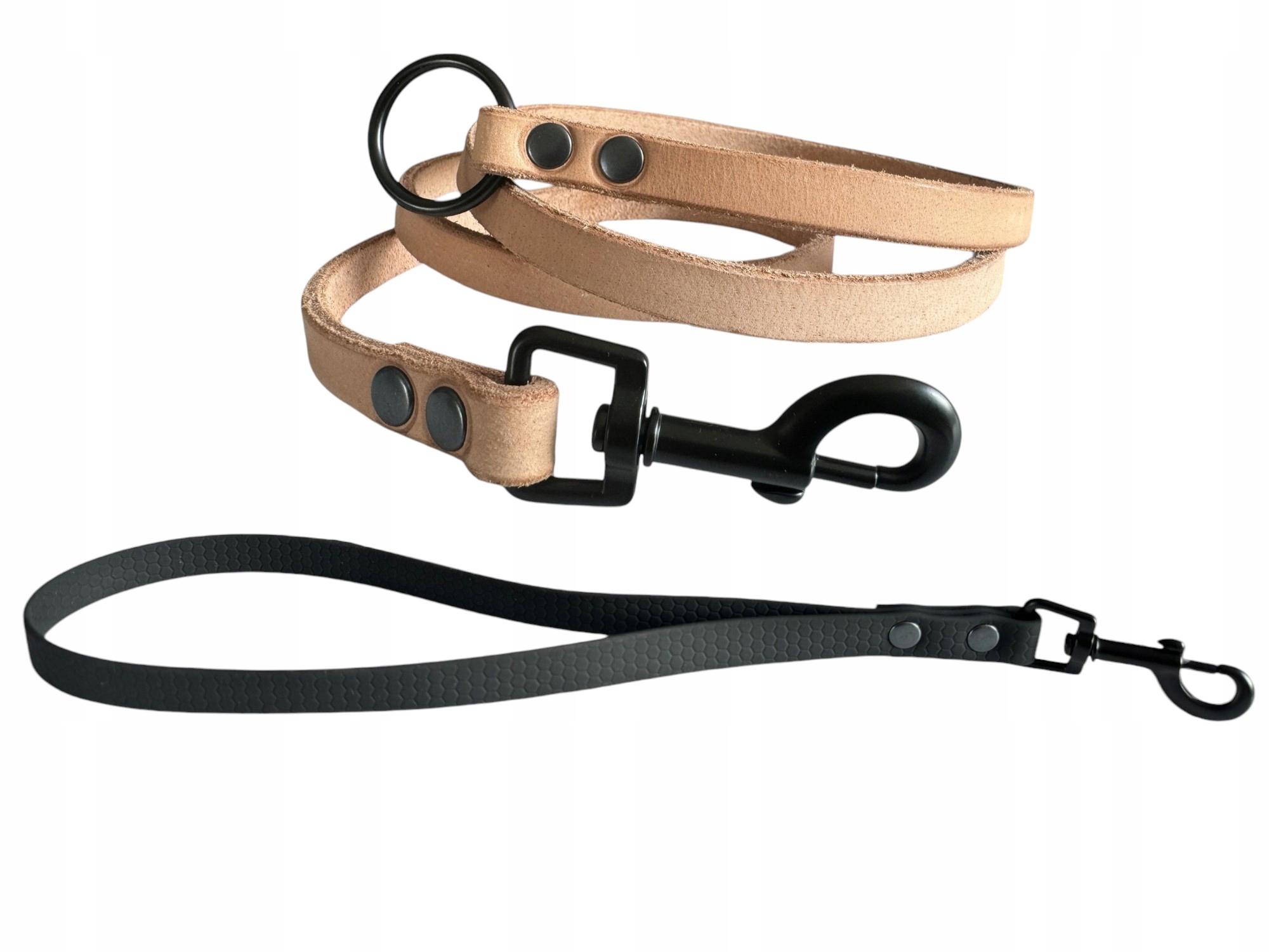 Levně Vodítko Pro Psa Měkká, Kožená, Černá, Pevná, Odolná, Natural Edition