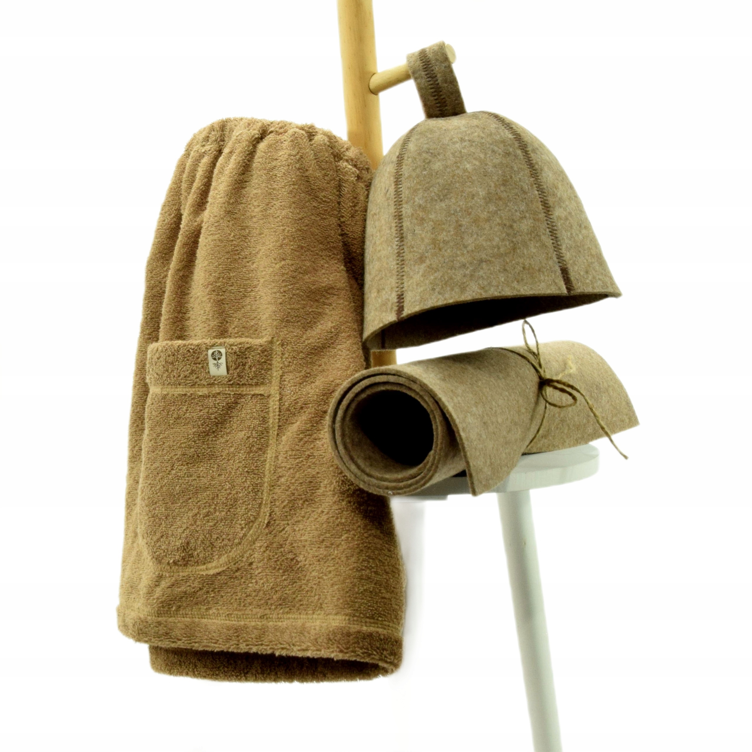 Čepice Klobouk do sauny Podložka Ručník- Pánský set 3 cz velikost XXL