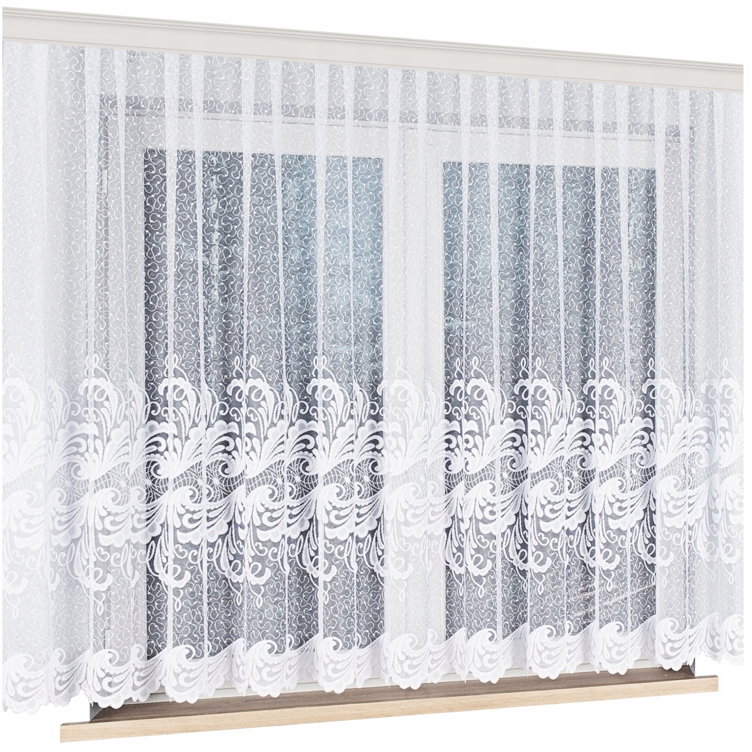 Hotová Záclona Bílá Žakárová Na Pásku Bez Žehlení 550x150 do Pokoje