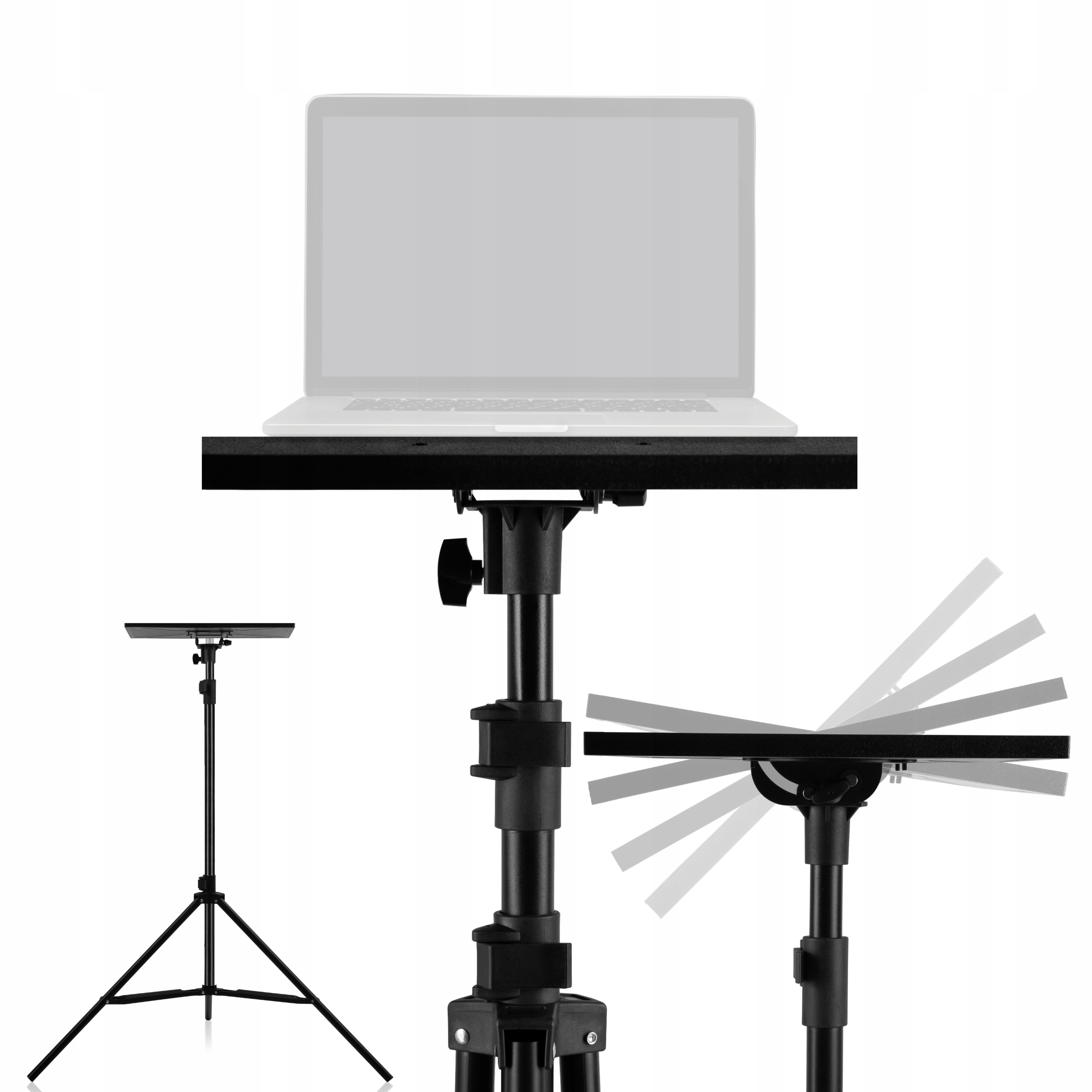 Statyw Multimedialny Stojak z Półką Laptop 10kg 180cm Regulowany Składany