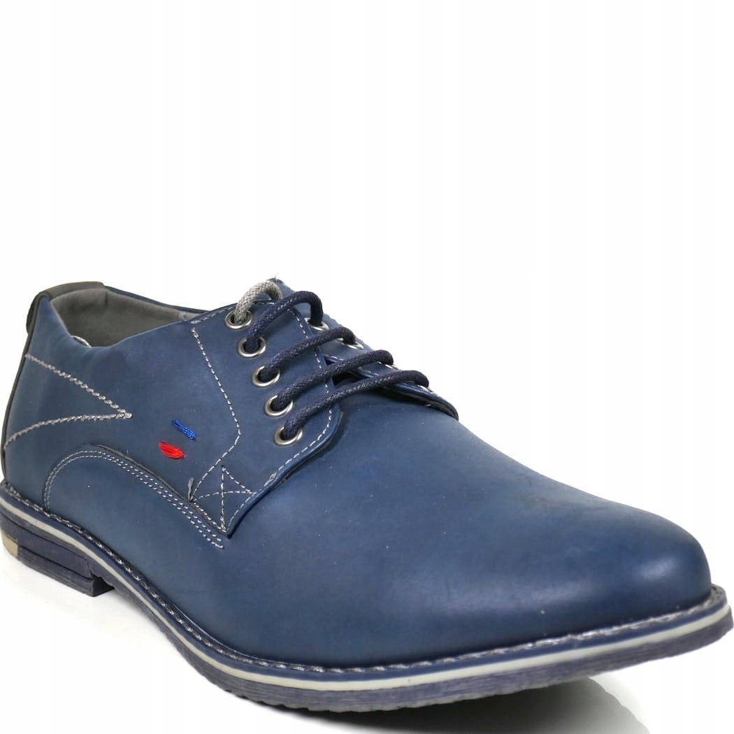 Tmavě modré lícové polobotky pro muže Casual Elegantní a každodenní boty 45